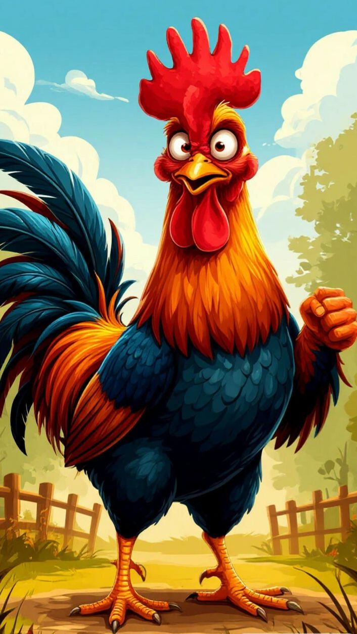 Петух какой в курятнике. Мультфильм, мультики про животных