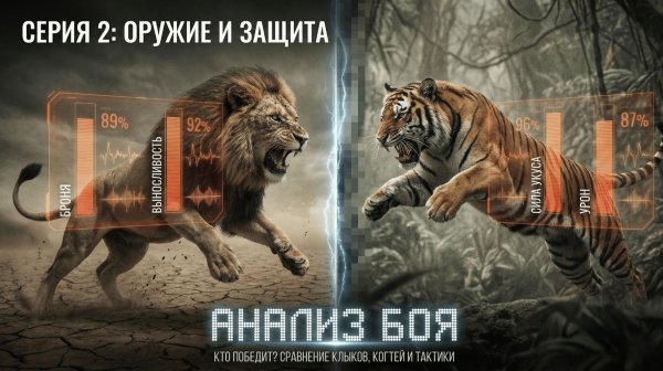 КОРОЛИ ДИКОЙ ПРИРОДЫ: Лев против Тигра. Оружие, Броня и Психология (Часть 2)