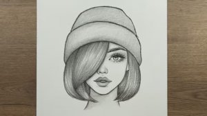 Пошаговый урок: рисуем красивую девушку с каре простым карандашом