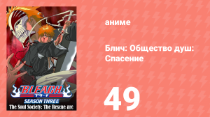 Блич: Общество душ: Спасение 49 серия (аниме-сериал, 2004)
