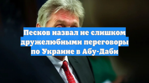 Песков назвал не слишком дружелюбными переговоры по Украине в Абу-Даби