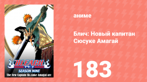 Блич: Новый капитан Сюсуке Амагай 183 серия (аниме-сериал, 2004)
