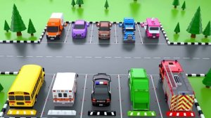 Цвета с игрушечной парковкой для машинок - Мультфильмы для детей и малышей про машинки