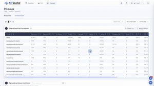 Статистика по кластерам в MPpulse
