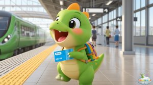 ВЕСЕЛЫЙ ПОЕЗД - Динозаврик Тоша - Песенки мультики для малышей