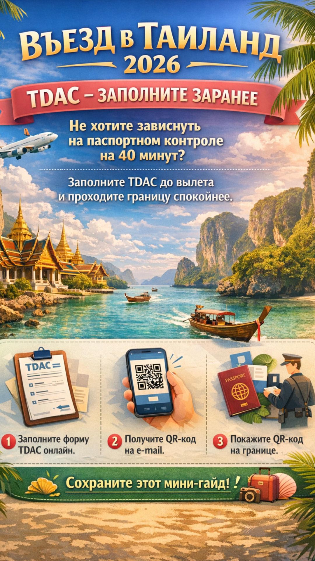 Таиланд 2026: электронная карта въезда TDAC — инструкция для туристов смотреть онлайн