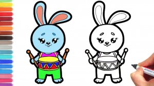 Мультик - раскраска для детей ЗАЙЧИК Учимся как нарисовать добрую овечку вместе с детьми.