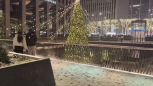 Прогулка в Нью-Йорке зимой | Городской шум в атмосфере покоя для спорта, медитаций и фона