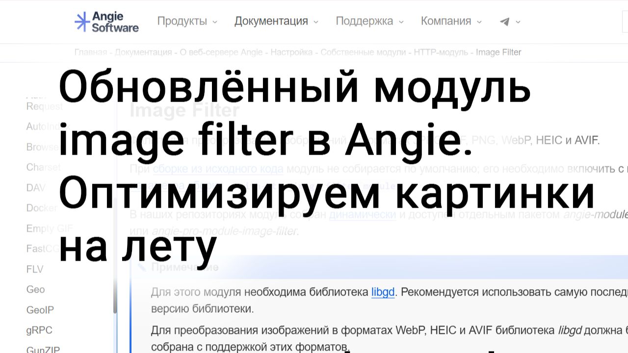 Обновлённый модуль image filter в Angie: оптимизируем картинки на лету смотреть онлайн