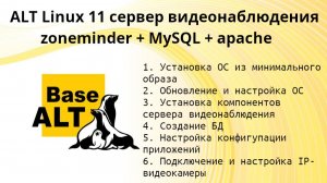 ALT Linux 11 сервер видеонаблюдения zoneminder + MySQL + apache
