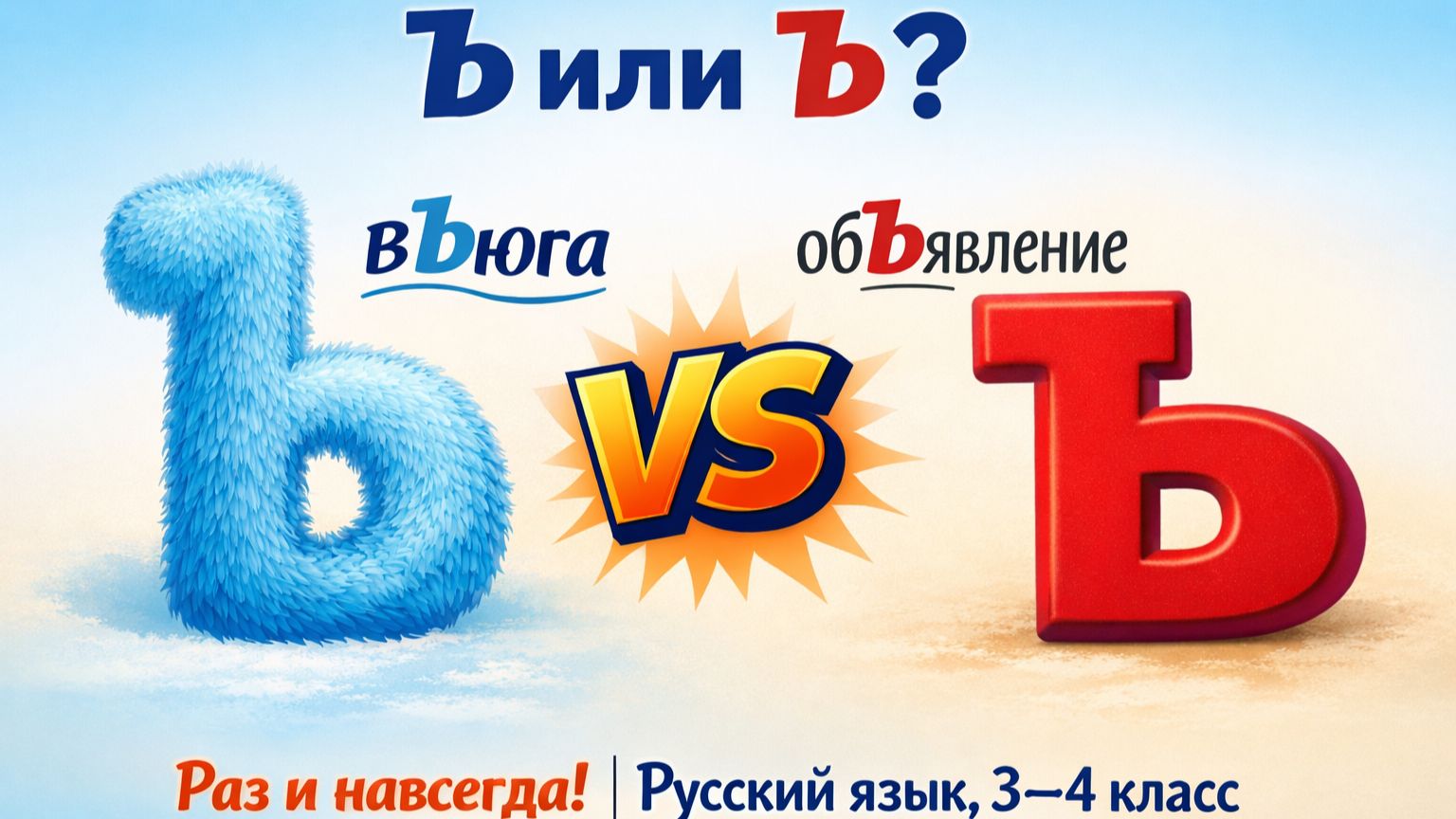 Как НЕ путать разделительный Ь и Ъ? Простое правило для начальной школы