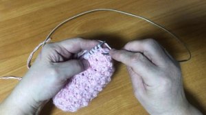 Узор спицами "Розовый фламинго"