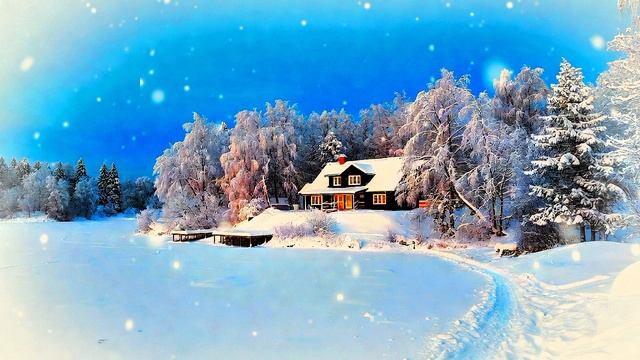 РАССЛАБЛЯЮЩАЯ МУЗЫКА ДЛЯ ДУШИ ♪ МУЗЫКА ДЛЯ РЕЛАКСА. ЗИМА, УЮТ, СПОКОЙСТВИЕ,СОН И ОТДЫХ У ОЗЕРА.