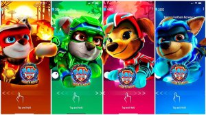 Мультики для Детей Щенячий Патруль Tiles Hop - МАРШАЛЛ, РОККИ, ЛИБЕРТИ, ГОНЩИК