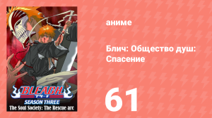 Блич: Общество душ: Спасение 61 серия (аниме-сериал, 2004)