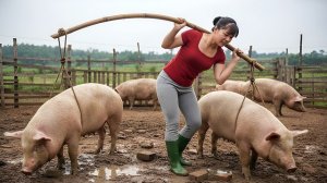 Продаю 600 кг черных свиней, которых погрузили на грузовик и отправили на рынок. Фуонг. Вьетнам