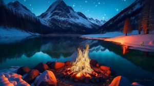 ❄️ ЗИМНЯЯ УСПОКАИВАЮЩАЯ МУЗЫКА ДЛЯ СНА 🎵 РАССЛАБЛЯЮЩАЯ МУЗЫКА ДЛЯ ДУШИ НА БЕРЕГУ ОЗЕРА У КОСТРА