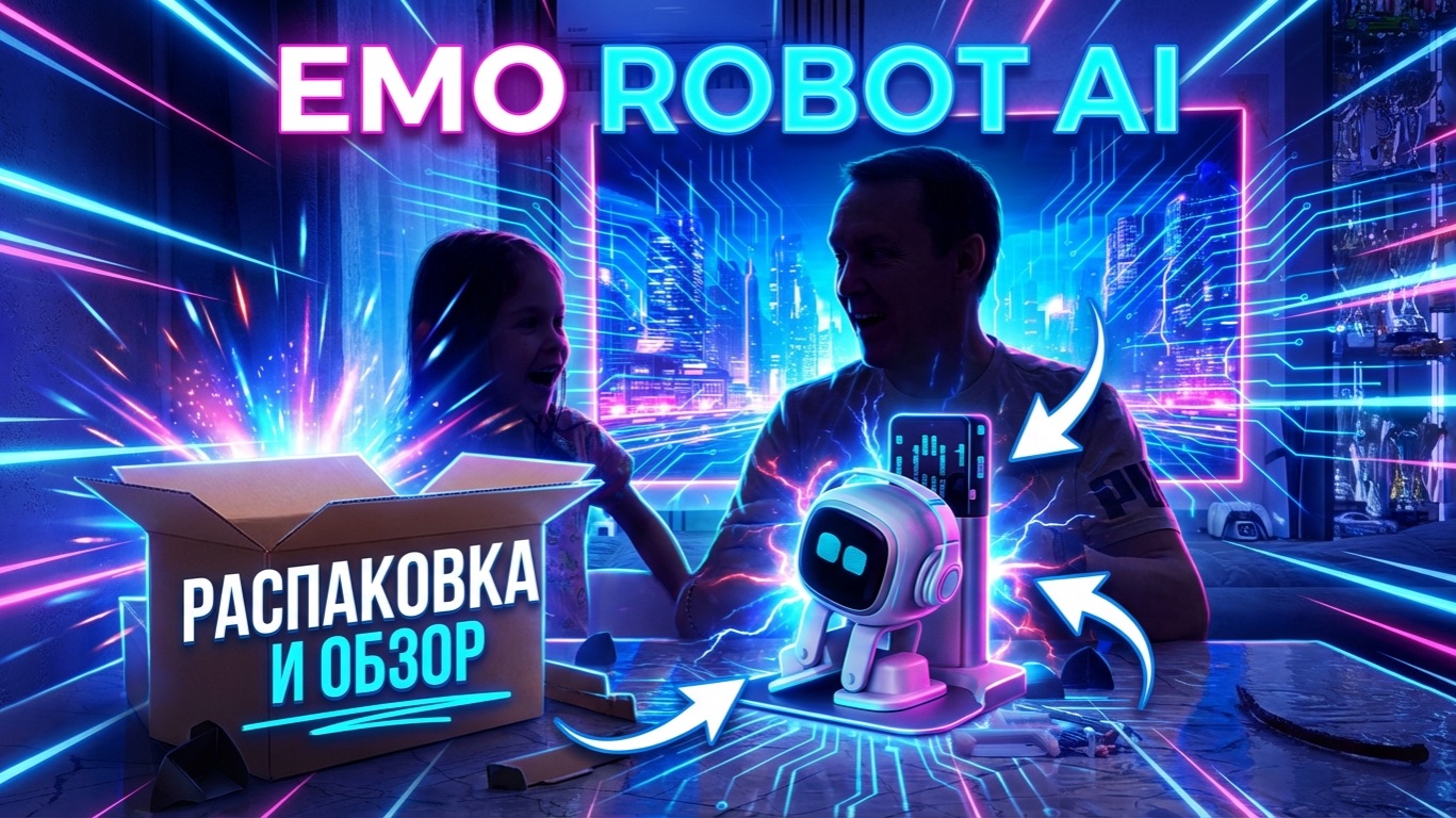 Обзор робот Emo с ИИ и док станцией на Русском языке смотреть онлайн