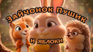 Зайчонок Пушик и волшебные яблоки  | Добрая 3D сказка для детей | Мультик про дружбу