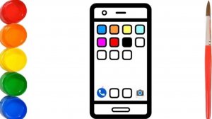 Мультик раскраска для детей и малышей. Как нарисовать рисунок телефон