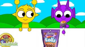 спрунки едят в супермаркете