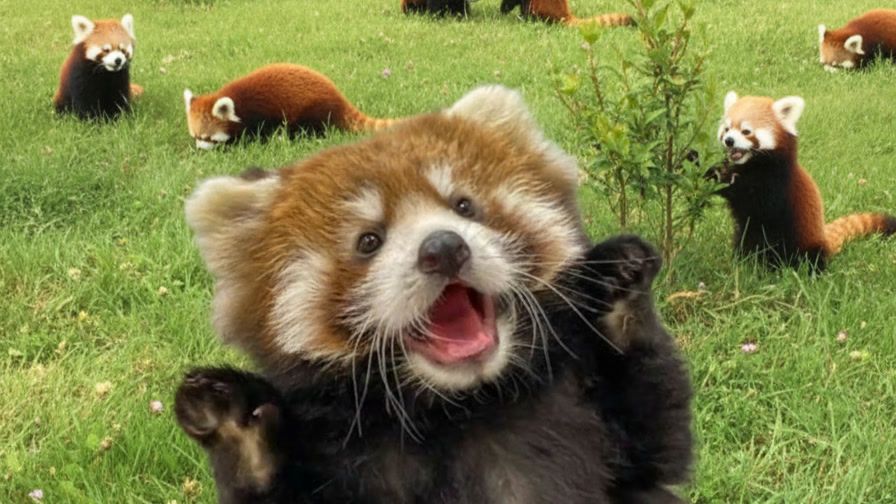 Очаровательная коллекция моментов с редкими красными пандами!