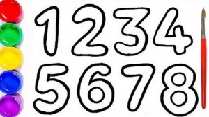 Мультик раскраска для детей и малышей. Как нарисовать рисунок цифры