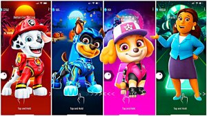 Мультики для Детей Щенячий Патруль Tiles Hop - МАРШАЛЛ, ГОНЩИК,  СКАЙ И ДР.