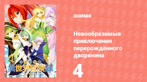 Невообразимые приключения перерождённого дворянина 4 серия (аниме-сериал, 2023)