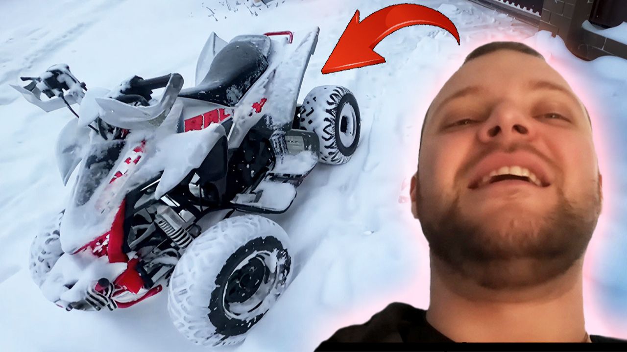 ЮРА ВОЛКОВ ЗАВОДИТ СВОЙ КВАДРОЦИКЛ ❄️ МОЩНЫЙ СНЕГОПАД В КРАСНОДАРЕ смотреть онлайн