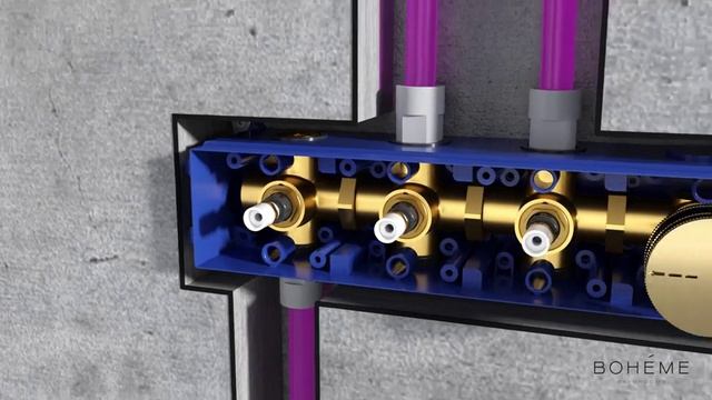 Термостат для ванны Boheme Fusion 131-SYS-NB встраиваемый, с душевым гарнитуром, никель матовый