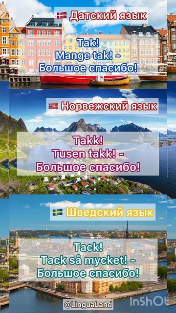 🇩🇰🇳🇴🇸🇪 «Спасибо» на скандинавских языках 🇩🇰 Датский язык 🇳🇴 Норвежский язык 🇸🇪 Шведский язык