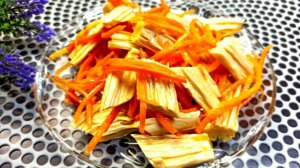 Соевая спаржа с морковью по-корейски! Вкусная закуска из фучжу за минимум времени