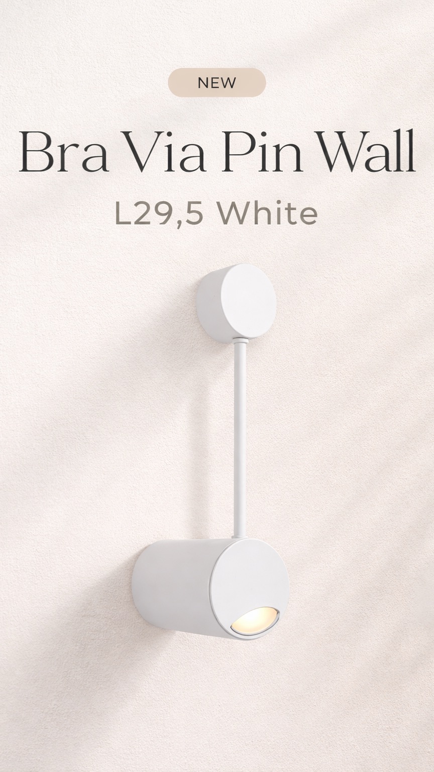 Бра Via Pin Wall L29,5 White