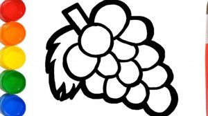 Мультик раскраска для детей и малышей. Как нарисовать рисунок фрукты