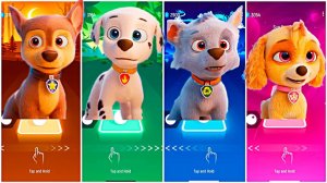 Мультики для Детей Щенячий Патруль Tiles Hop - ГОНЩИК, МАРШАЛЛ, РОККИ, СКАЙ
