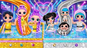 Кейпоп Охотницы на Демонов в Золотом и Серебряном отпуске! 10 поделок для кукол ЛОЛ ОМГ!