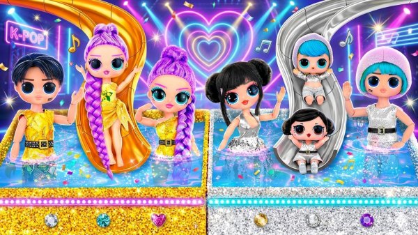 Кейпоп Охотницы на Демонов в Золотом и Серебряном отпуске! 10 поделок для кукол ЛОЛ ОМГ!