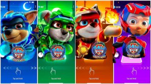 Мультики для Детей Щенячий Патруль Tiles Hop - ГОНЩИК, РОККИ,   МАРШАЛЛ, РАЙДЕР