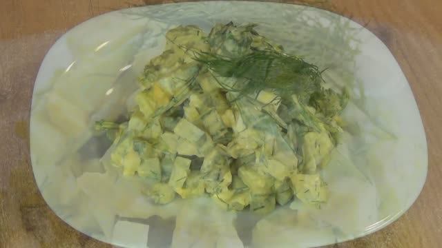 Салат из авокадо и огурцов - сытный салат без мяса! смотреть онлайн