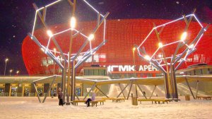 Walking in YEkaterinburg. УГМК-Арена и набережная с вечерней подсветкой |4K| (January 19, 2026)