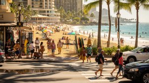 Гавайи Вайкики улицы пляжи и живые эмоции людей 🌺🚶♂️