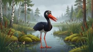 Черный аист: тень леса, которую видят все.