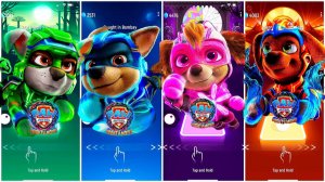 Мультики для Детей Щенячий Патруль Tiles Hop - РОККИ, ГОНЩИК, СКАЙ, ЗУМА