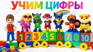 ЩЕНЯЧИЙ ПАТРУЛЬ Мультфильм Паровозик Игрушки для детей Развивающие мультики для малышей Учим Цифры