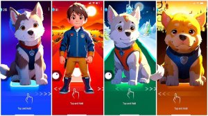 Мультики для Детей Щенячий Патруль АНИМЕ Tiles Hop - ЭВЕРЕСТ, РАЙДЕР, ЗУМА, КРЕПЫШ