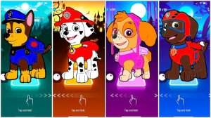 Мультики для Детей Щенячий Патруль Tiles Hop - ГОНЩИК, МАРШАЛЛ, СКАЙ, ЗУМА