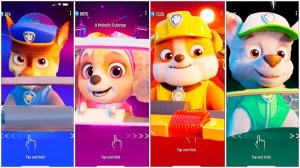 Мультики для Детей Щенячий Патруль Tiles Hop - ГОНЩИК, СКАЙ, КРЕПЫШ, РОККИ