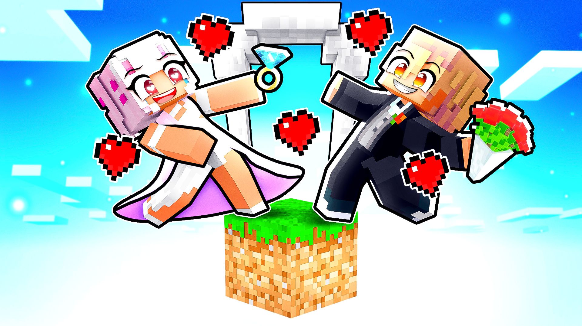 😱 Майнкрафт но Свадьба с Фанаткой на Одном Блоке