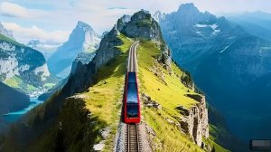 🚂 4К SmartTV ➤ Самый крутой в мире поезд с зубчатым колесом - поездка на гору Пилатус в Швейцарии!